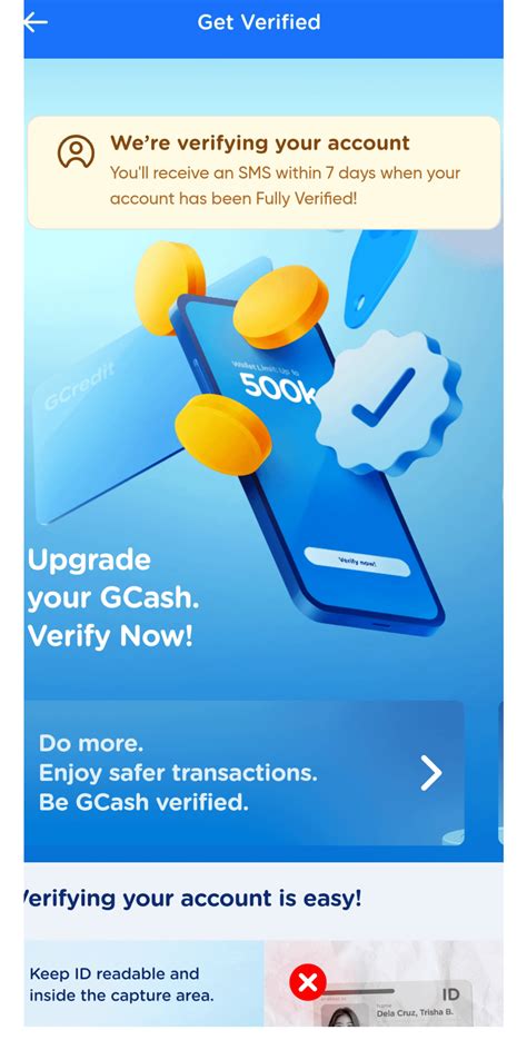 My GCash account verification was uns.